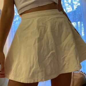 American apparel white corduroy circle skirt